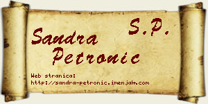 Sandra Petronić vizit kartica